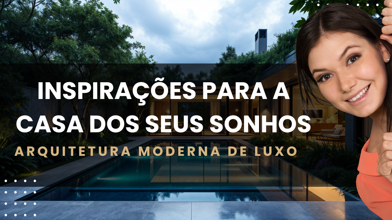 Representação de uma casa de luxo moderna, com design arquitetônico sofisticado, janelas do chão ao teto, integração com áreas externas e acabamentos premium que refletem elegância e funcionalidade.